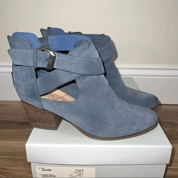SOLE SOCIETY ANKLE BOOTS AZURE VISTA BLUE 8.5 EUC SHOES - Picture 8 of 10